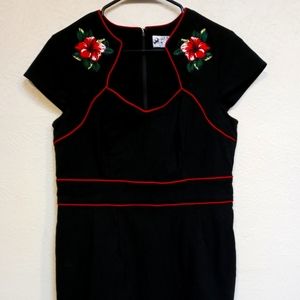 Hell Bunny Pinup Black Pencil Dress